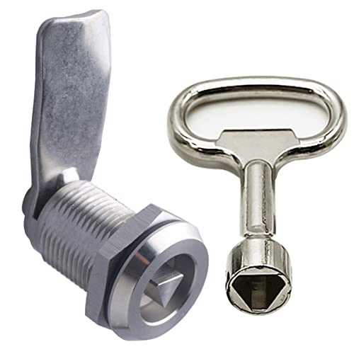 Tubular Cam Triangle Key Cabinet Lock 1-1/8” Electric Box Cabinet Drawer Lock Secures Important Documents and Drawers