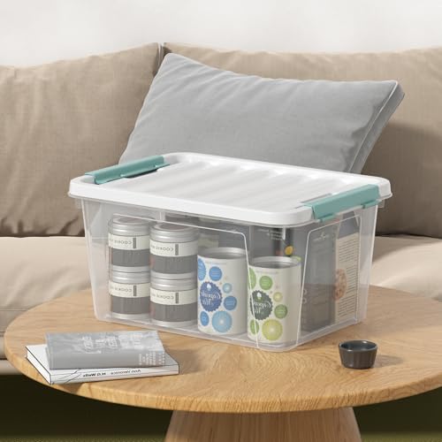 Zopnny 20 Quart Clear Latching Container Box, Plastic Storage Bin with Latching Lid, 6 Packs - size: 20 Quart