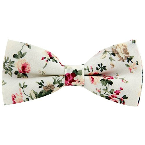LEVAO Men's Cotton Floral Printing Bow Tie - color: Cb0125