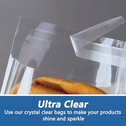iMailer - 200 Count - 5" x 7" Cellophane Bags Self Sealing - Resealable Clear Poly Cello Bags for A2 A4 A6 Cards & Envelopes, Bakery, Cookies, Treats - size: 5x7 Inch (Pack of 200)