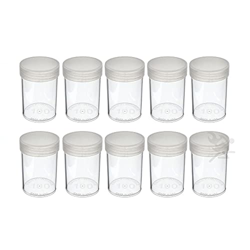OnFireGuy 10pcs Coin Storage Tubes | Large/Silver Dollar Coin Tubes Round Clear Coin Tubes with Screw-on Lid Made in USA by Edgar Marcus - size: Large/Silver Dollar