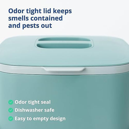 Blue Ginkgo Kitchen Compost Bin, 1.32 gal/5L Countertop Compost Bin, Green - color: Green, size: 1.32 gal / 5 L