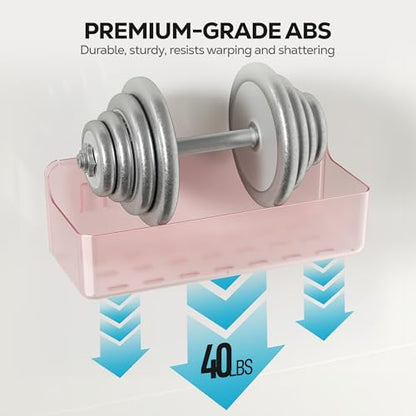 Nieifi Adhesive Shower Shelves, Pink, 5 Pieces - color: Pink-Clear, size: 5 pieces