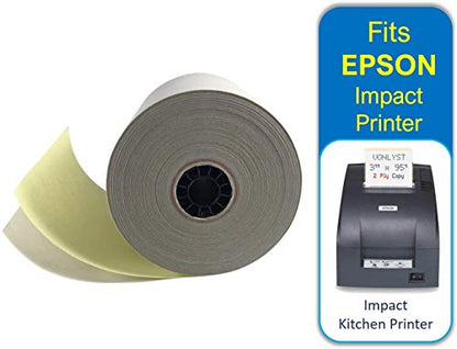 (150 ROLLS) 2-ply 3" inch 90' Feet Carbonless m188b printer 2 ply paper (07901) PM Company Perfection Register Bond Pos Paper Rolls From BuyRegisterRolls