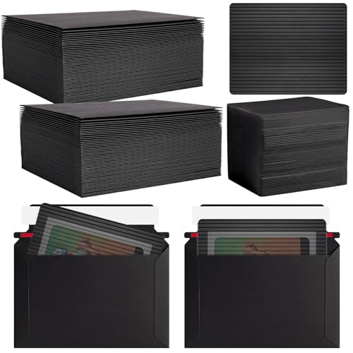 Faccito 400 Pcs Trading Card Shipping Envelopes Mailing Shield,Black - color: Black