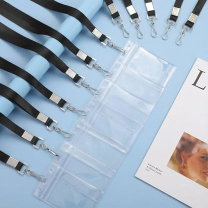 24 Pack Id Badge Lanyards with Waterproof Badge Holders, Black - color: 24pcs Black