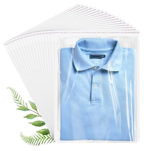 70 Pack 12x16" Clear Cellophane Bags for Shirts, Gift Wrapping, Artwork - size: 12x16 Inch