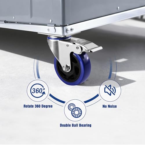 WORKPRO 4" Caster Wheels, 2200 LBS Heavy Duty Swivel Casters, Set of 4 - style: 4 Inch