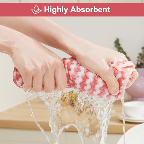 JOYMOOP Microfiber Cleaning Cloth, 18 Piece Set, Small, Pink - color: B