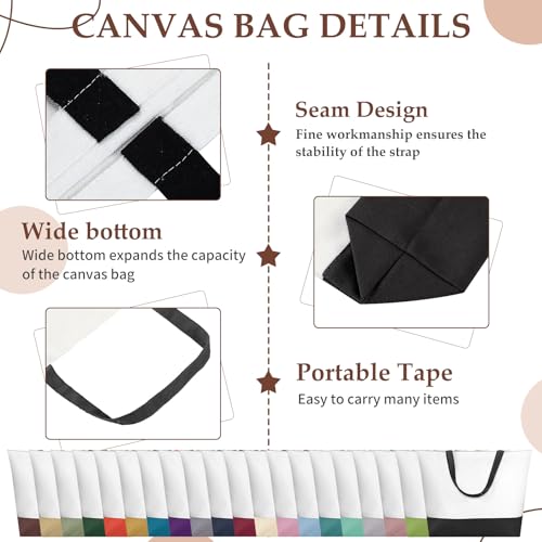 Sanwuta Blank Canvas Tote Bags Makeup Bags, Muted Hues Set, 40 Pcs - color: Muted Hues Set