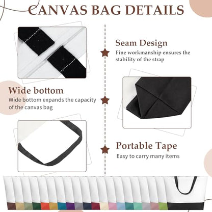 Sanwuta Blank Canvas Tote Bags Makeup Bags, Muted Hues Set, 40 Pcs - color: Muted Hues Set