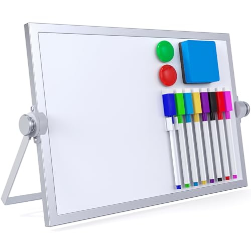 Small Dry Erase White Board,Magnetic Desktop Whiteboard with Stand - size: 12"W x 7.9"H