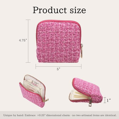 Stratalife Small Travel Jewelry Case, Qulited Storgae Pouch - color: Quilted Rose Pink