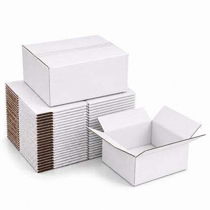 9x9x4 White Shipping Boxes, 25 Pack - size: 9x9x4 Inch