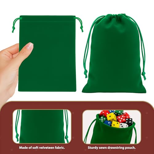 Mandala Crafts 5x7 Emerald Green Jewelry Gift Favors Velvet Drawstring Bags - color: Emerald Green 5X7 Inches, size: 1 Count (Pack of 50)