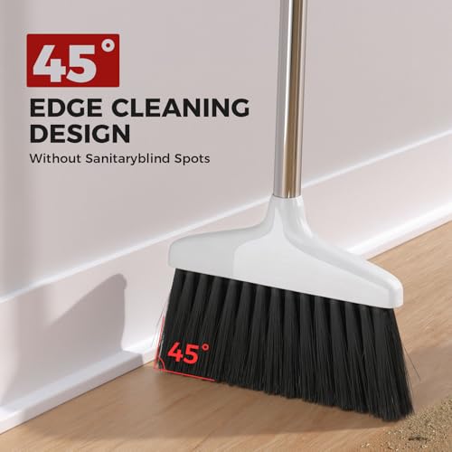 Handy Broom, Indoor/Outdoor Brooms, Duty Kitchen Broom, for Home Garage Kitchen Office Courtyard Lobby Patio Lawn Concrete (1, White) - color: White