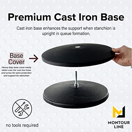 Montour Line MSI630 Set of 2 Retractable Belt Barrier Stanchions - color: Blue and white diagonal, size: 7.5 ft