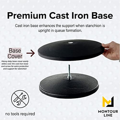 Montour Line MSI630 Set of 2 Retractable Belt Barrier Stanchions - color: Purple, size: 7.5 ft
