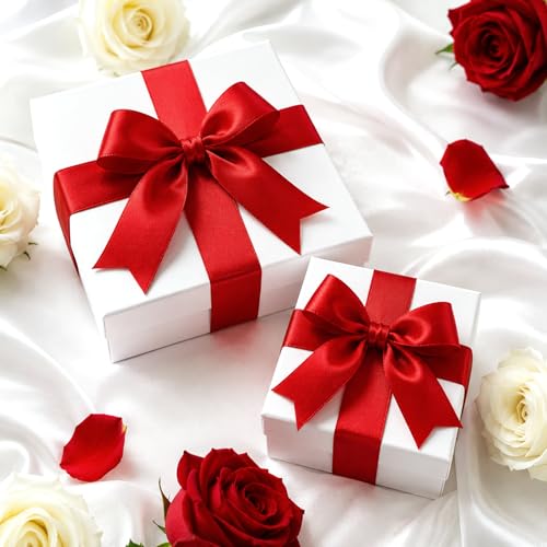 KINGLAKE Double Faced Red Satin Ribbon - 1-1/2 Inch x 50 Yards - color: Red