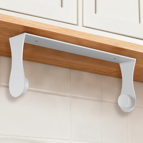 Paper Towel Holder Under Cabinet, Wall Mount, Adhesive or Screw, White - color: White
