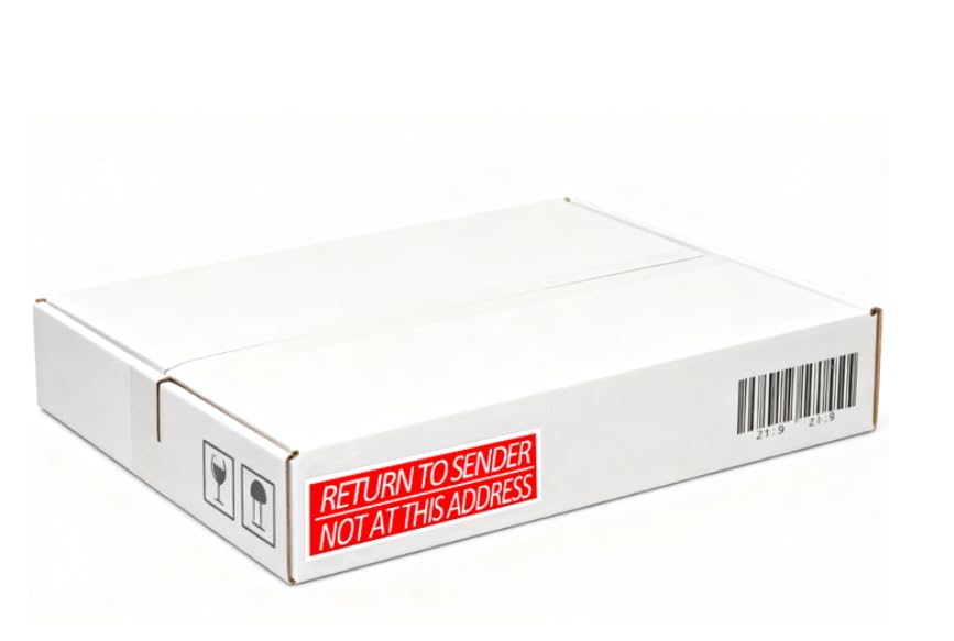 500 Pcs Return to Sender Not at This Address Stickers,3X1 Inches Adhesive Label Stickers for Small Business Envelop Box Cartons Shipping Sticker,Roll