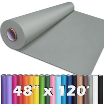 PerkHomy 48" x 1,440" (120') Light Grey Kraft Paper Roll for Craft Bulletin Board Paper Art Table Covering Crafting Gift Wrapping Bouquet Packing Parcel 80GSM 55LB (Light Grey, 48" x 120') - color: Light Grey, size: 48" Width x 120' Length