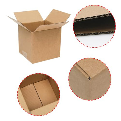 6 Pack 6x6x6 Shipping Boxes Brown Corrugated Cardboard Mailers - size: 6x6x6in