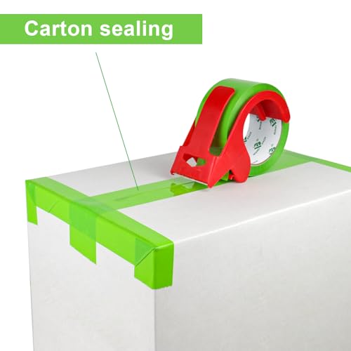 BOMEI PACK Light Green Packing Tape 2.5mil x 1.88" x 55 Yards, 3 Rolls Industrial Heavy Duty Packaging Tape for Packing Shipping Moving and Storage - color: light green