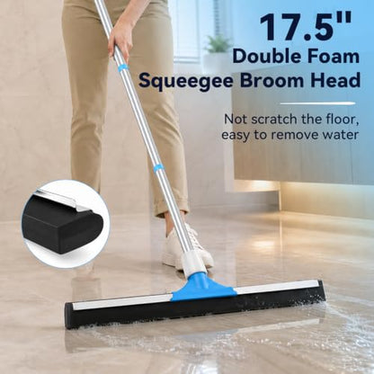 YONILL Floor Squeegee for Concrete and Tile Floor with 50" Long Handle