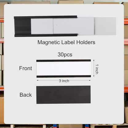 30pcs Magnetic 'C' Channel Label Holders 1x3in - color: 1 X 3 Inch