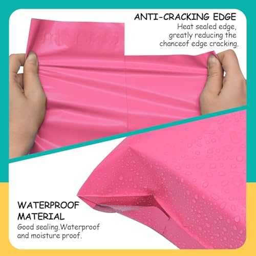 Poly Mailers 10x13 Inch, 200 Pack, Pink Shipping Bags, 2.4 Mil - color: Pink, size: 10x13 Inch 200 Pcs