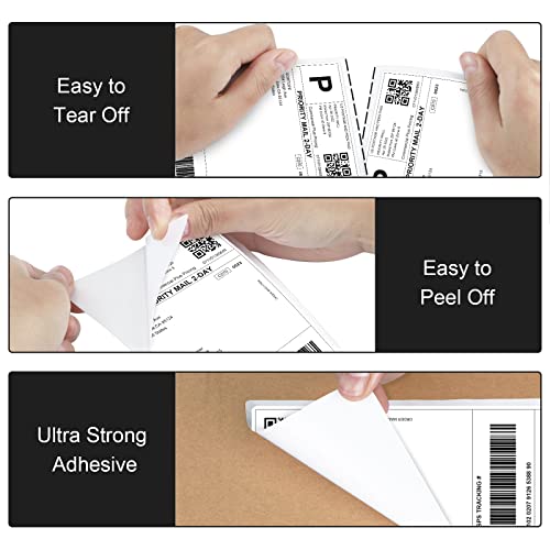 Fanfold 4 x 6 Direct Thermal Labels, Two Stack Total 1000 Lables, Commercial Grade - Premium Adhesive & Perforated, Thermal Labels Compatible with JADENS, iDPRT SP410, POLONO, ASprink - size: Stack-1000 Labels