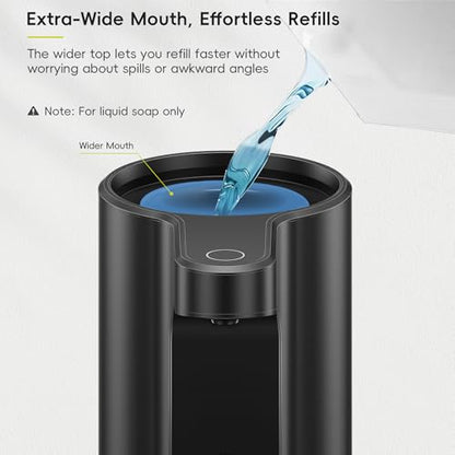 EKO Aroma Pro 13.5 fl oz Touchless Automatic Liquid Soap Dispenser, Rechargeable Hand & Dish Soap Dispenser for Bathroom and Kitchen, Waterproof, Adjustable Volume Control (Matte Black) - color: Matte Black, size: 13.5 oz