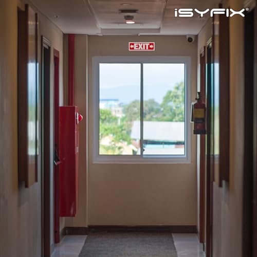 iSYFIX Exit Signs Stickers 6 Pack 12x4 Inch, Right & Left Arrow - color: Sticker Right&Left, size: 6 Pk 12x4