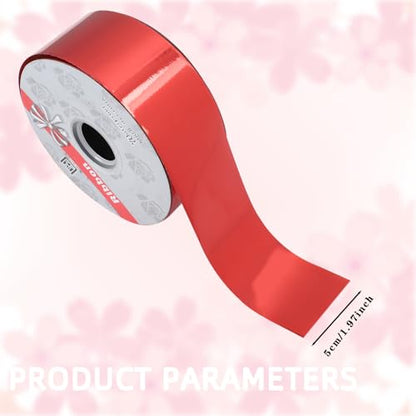 Shiny Waterproof Ribbon,Curling Ribbon for Gifts Package Wrapping,Crafting. (Red, 2inch x 100yards) (Pack of 2) - color: Red, size: 2inch x 100yards (Pack of 2)