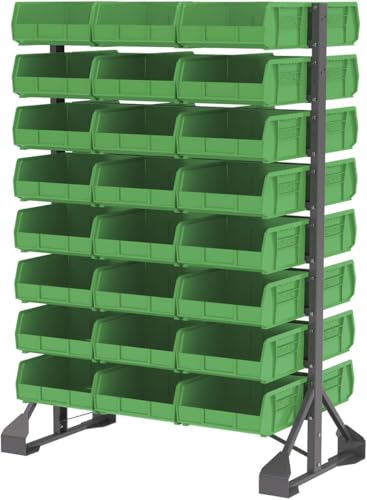 Akro-Mils 30235 AkroBins Plastic Storage Bins, 11"x11"x5", Green, 6-Pack - color: Green