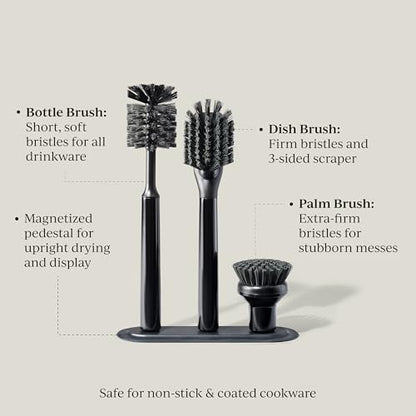 Curio Home Goods Ionic Brush Set, Onyx/Black