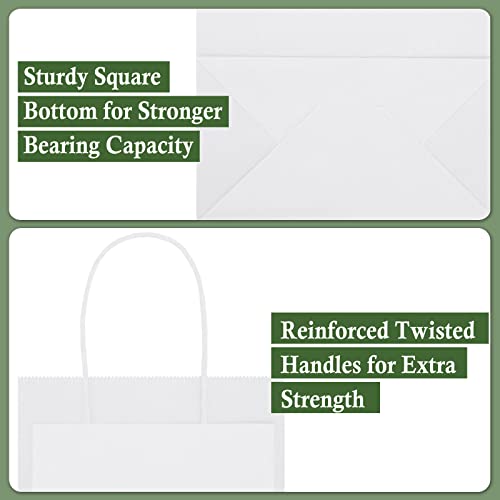 SHOPDAY White Paper Bags with Handles 16x6x12, 25 Pack Large Kraft Bags - color: White