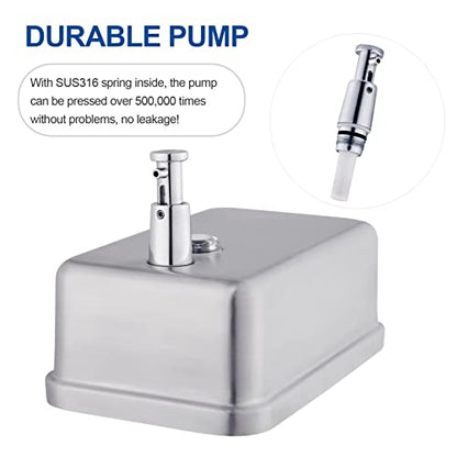 Commercial Soap Dispenser Wall Mount Stainless Steel, Vertical - size: Vertical