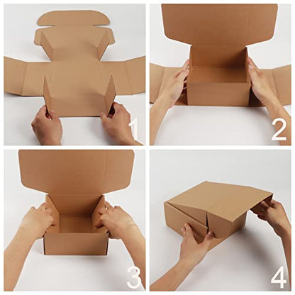 PHAREGE 25 Pack 8x8x4 inch Cardboard Shipping Boxes, Brown Gift Boxes - color: Brown, size: 8x8x4 inch 25 Pack
