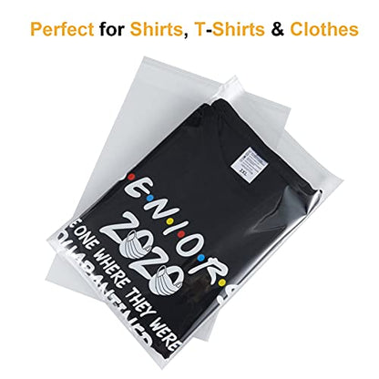 50pcs 12x16 Inch Resealable Poly Clear Bags for Packaging Clothing & T Shirts Self Sealing Bags - size: 12x16 Inch (Pack of 50)