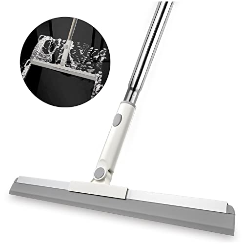 Floor Squeegee, Squeegee Broom for Floor with 62" Long Handle, Shower Squeegee for Tile Shower Walls,Garage, Deck, Bathroom, Glass,Window, Concrete Floor - size: 12"