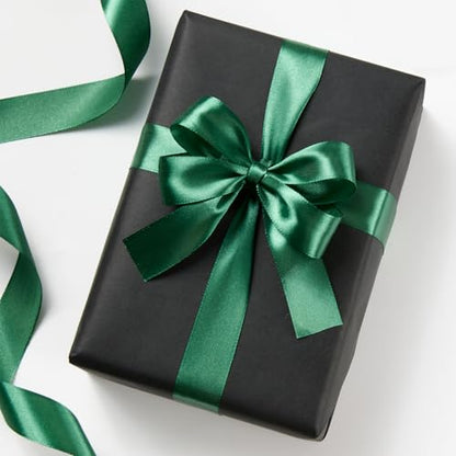 Dark Green Satin Ribbon 1 Inch x 100 Yards - color: Dark Green