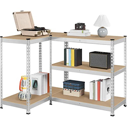 Topeakmart 5 Tier Metal Storage Shelving Unit, 35.5x17.5x72 Inch Silver - color: Silver, size: 35.5 x 17.5 x 72 Inch