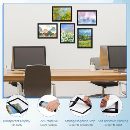 20 Pack Magnetic Sign Holder 5 * 7 inches with Magnetic Border - color: 20 Pack Black, size: 5x7