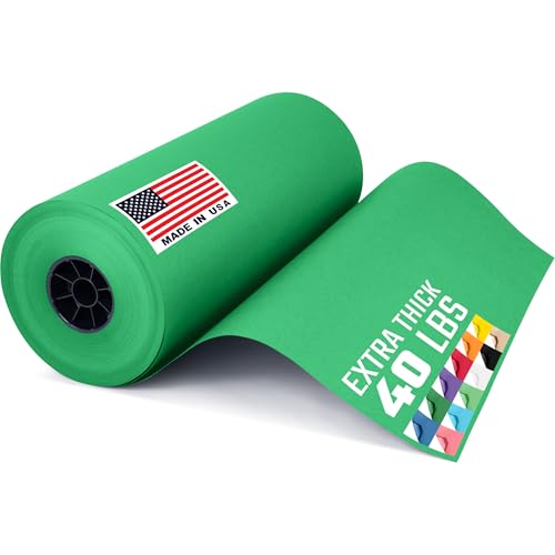 USA Made 18" x 8640" (720 ft) Green Kraft Paper Roll, Large Size - color: Green, size: 1 Roll