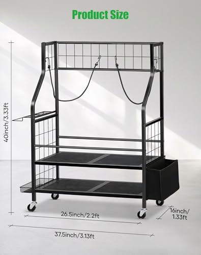 FHXZH Golf Bags Storage Garage Organizer - Golf Bag Stand for 2 Bag