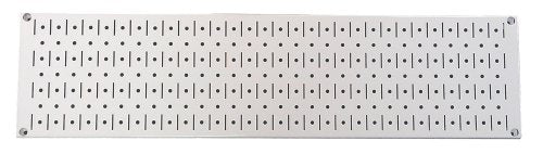 Wall Control Narrow Pegboard Rack 8in x 32in White Metal Pegboard Runner Tool Board - color: White