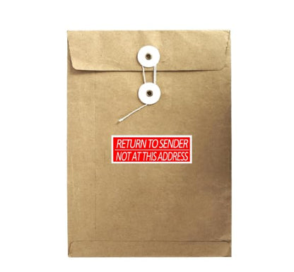 500 Pcs Return to Sender Not at This Address Stickers,3X1 Inches Adhesive Label Stickers for Small Business Envelop Box Cartons Shipping Sticker,Roll