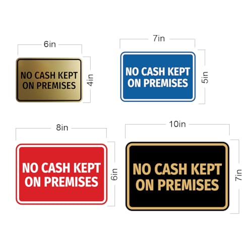 Signs ByLITA Classic Framed No Cash Kept on Premises Sign (Black) - Small (2 Pack) - color: Black, size: Small (4" x 6") 2 Pack